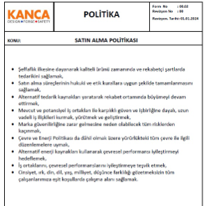 Satınalma Politikası