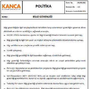 Bilgi Güvenliği Politikası